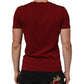 Maroon Cotton Crew Neck Short Sleeves T-Shirt