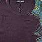 Violet Peacock Feather Men Crew Neck T-Shirt