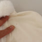 White Viscose Long Sleeves Fur Shearling Blouse