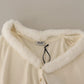 White Viscose Long Sleeves Fur Shearling Blouse