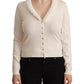 White Viscose Long Sleeves Fur Shearling Blouse