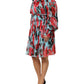 Multicolor Romantic Floral Silk Chiffon Dress