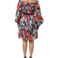 Multicolor Romantic Floral Silk Chiffon Dress
