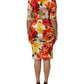Multicolor Floral Print Viscose Sheath Dress