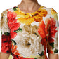 Multicolor Floral Print Viscose Sheath Dress