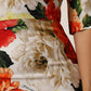 Multicolor Floral Print Viscose Sheath Dress