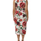Multicolor Floral Print Viscose Sheath Dress