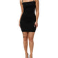 Black Faux Pearl Cotton Sheath Mini Dress