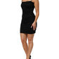 Black Faux Pearl Cotton Sheath Mini Dress