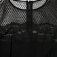 Black Floral Lace Trim Sheath A-line Dress
