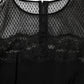 Black Floral Lace Trim Sheath A-line Dress