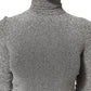 Gray Nylon Bodycon Sheath Long Sleeves Dress