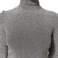 Gray Nylon Bodycon Sheath Long Sleeves Dress