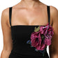 Black Flower Applqies Bodycon Sheath Dress