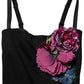 Black Flower Applqies Bodycon Sheath Dress