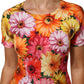 Multicolor Floral Print SilkSheath Midi Dress
