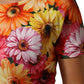 Multicolor Floral Print SilkSheath Midi Dress