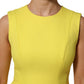 Yellow A-line Sheath Sleeveless Mini Dress