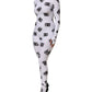 Black White Logo Monogram Long Sleeves Jumpsuit Dress
