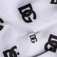Black White Logo Monogram Long Sleeves Jumpsuit Dress