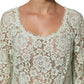Mint Green Floral Lace Trim Midi Dress