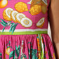 Pink Fruit Print A-line Mini Sleeveless Dress