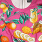 Pink Fruit Print A-line Mini Sleeveless Dress