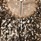 Gold Sequined Nylon A-line Sheath Mini Dress