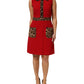 Red Leopard Viscose Sheath A-line Dress
