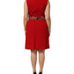 Red Leopard Viscose Sheath A-line Dress