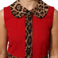 Red Leopard Viscose Sheath A-line Dress