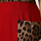 Red Leopard Viscose Sheath A-line Dress