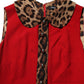 Red Leopard Viscose Sheath A-line Dress