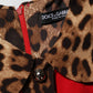 Red Leopard Viscose Sheath A-line Dress
