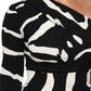 Black White One Shoulder High Slit Mini Dress