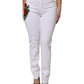White GIRLY Floral Embroidery Denim Jeans