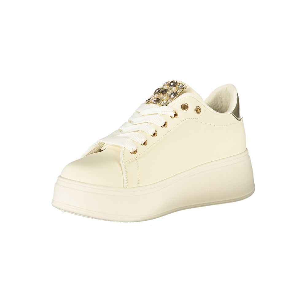 Beige Polyester Women Sneaker