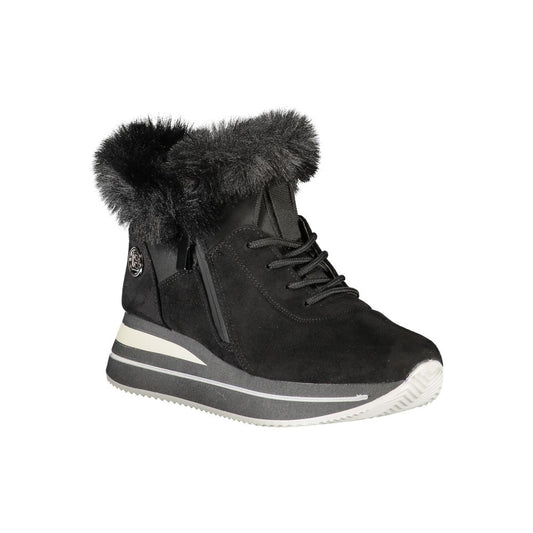 Black Polyester Women Sneaker
