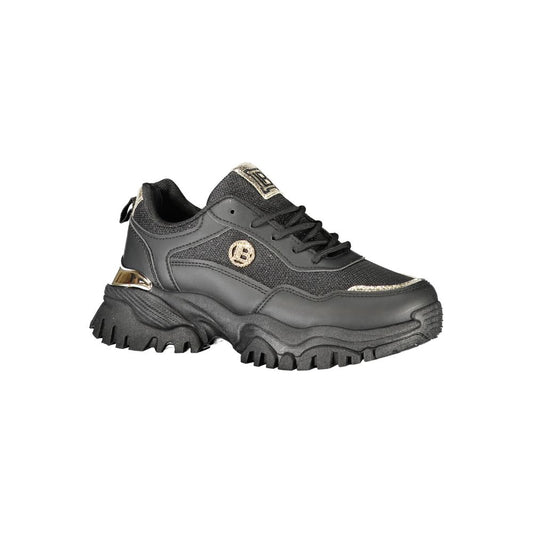 Black Polyester Women Sneaker