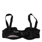 Black Silk Semi-Pad Balconette Bra Underwear
