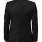 Dark Gray Stripes MARTINI 1 Button Suit Blazer