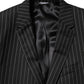 Dark Gray Stripes MARTINI 1 Button Suit Blazer