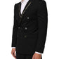 Black SICILIA Double Breasted Jacket Blazer
