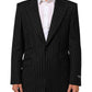 Dark Gray Stripes 2 Buttons Suit Jacket Blazer