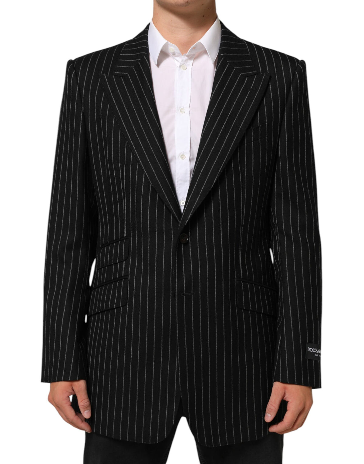 Dark Gray Stripes 2 Buttons Suit Jacket Blazer