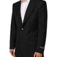 Black Stripes 2 Buttons Suit Jacket Blazer