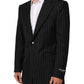 Dark Gray Stripes 2 Buttons Suit Jacket Blazer