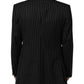 Black Stripes 2 Buttons Suit Jacket Blazer