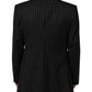 Dark Gray Stripes 2 Buttons Suit Jacket Blazer