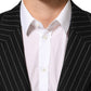 Dark Gray Stripes 2 Buttons Suit Jacket Blazer